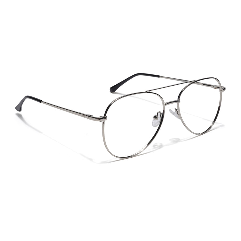 Thin Silver Aviator Eyeglasses for Men & Women (2302GE1796-C2)