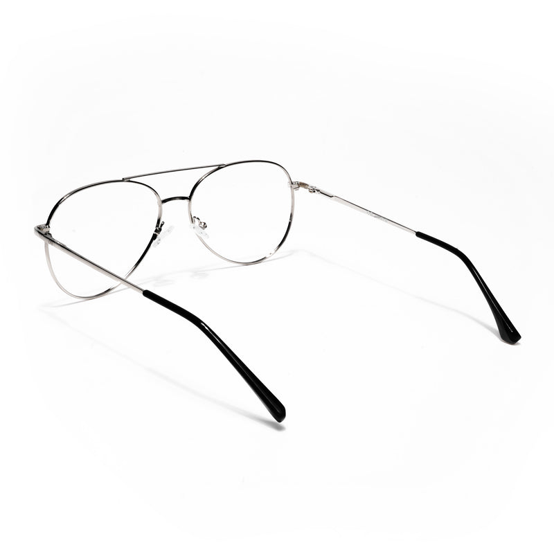 Thin Silver Aviator Eyeglasses for Men & Women (2302GE1796-C2)