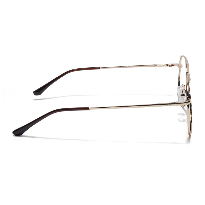 Thin Golden Aviator Eyeglasses for Men & Women (2302GE1798-C4)
