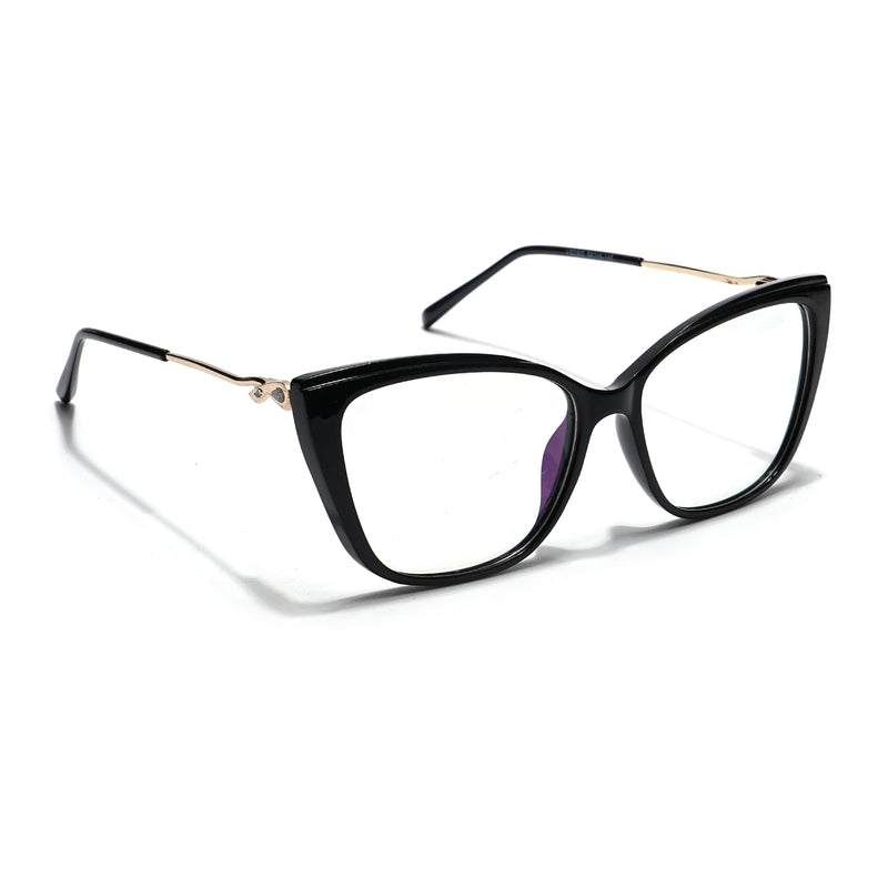 Voyage Glam Black Cateye Eyeglasses for Women (2302MG5614-C1)