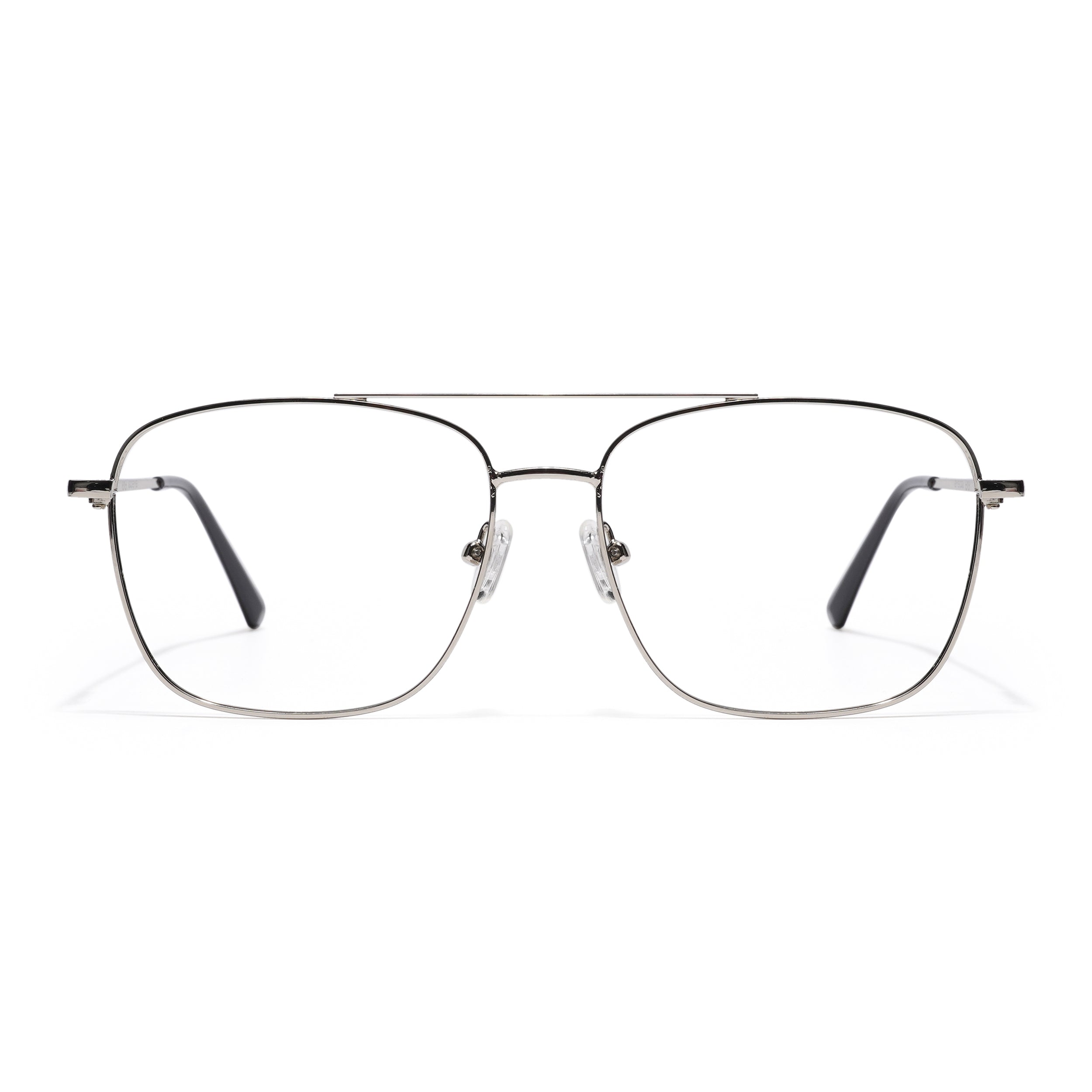Thin Silver Wayfarer Eyeglasses for Men & Women (2303GE1801-C2)