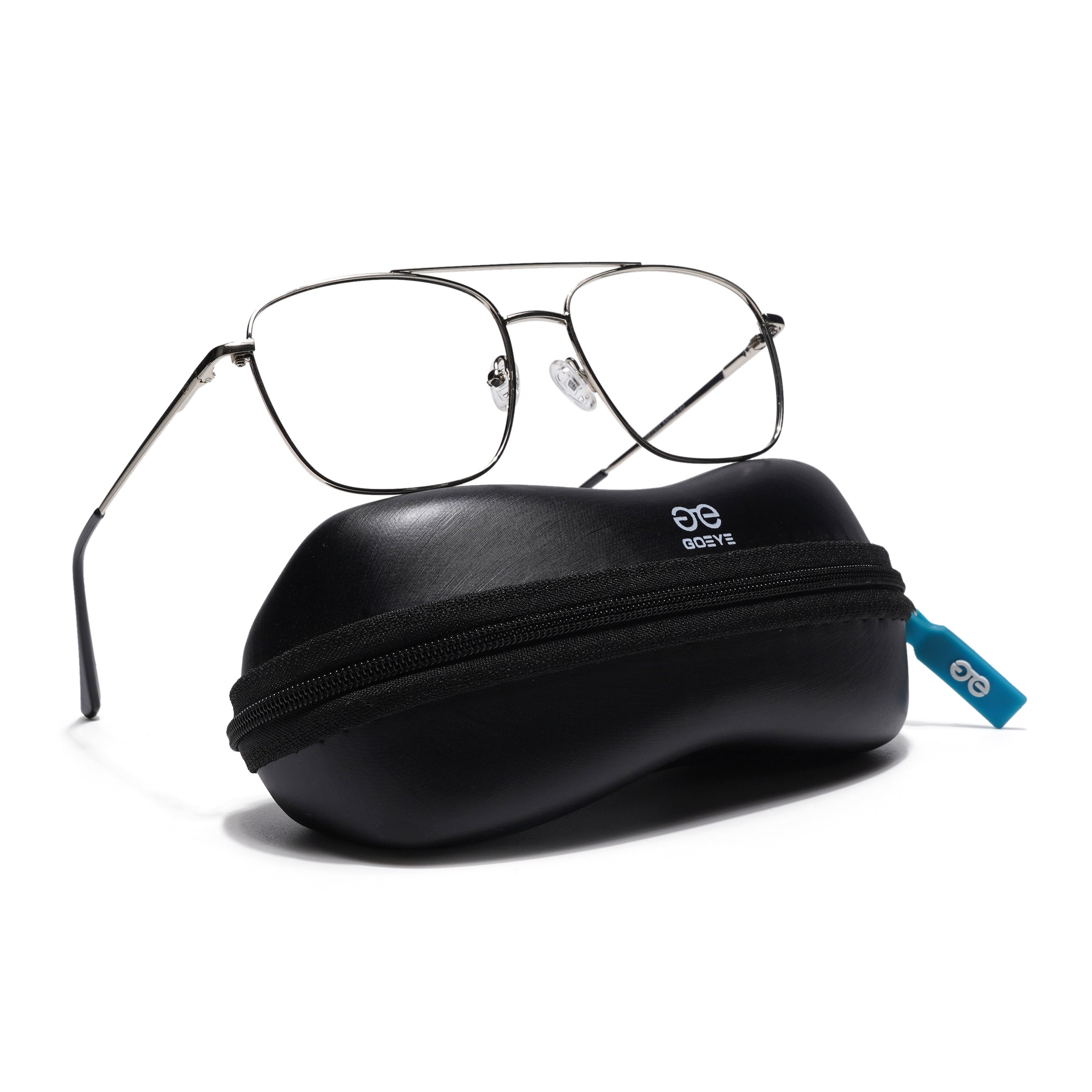 Thin Silver Wayfarer Eyeglasses for Men & Women (2303GE1801-C2)