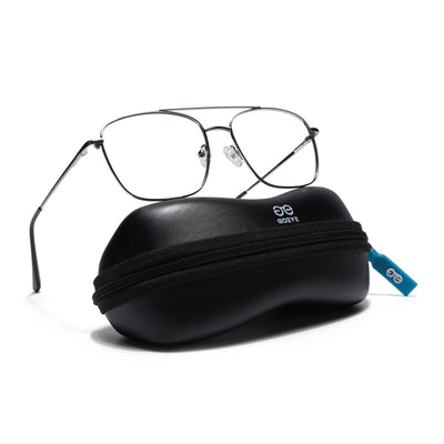 Thin Silver Wayfarer Eyeglasses for Men & Women (2303GE1801-C2)