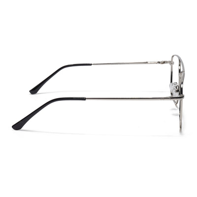 Thin Silver Wayfarer Eyeglasses for Men & Women (2303GE1801-C2)