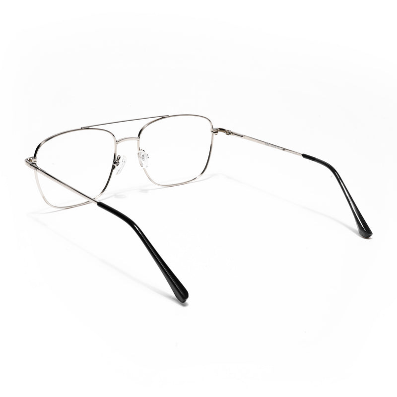 Thin Silver Wayfarer Eyeglasses for Men & Women (2303GE1801-C2)