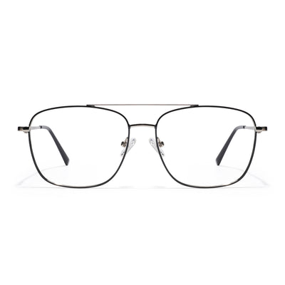 Goeye Black & Silver Wayfarer Eyeglasses for Men & Women (2303GE1802-C3)