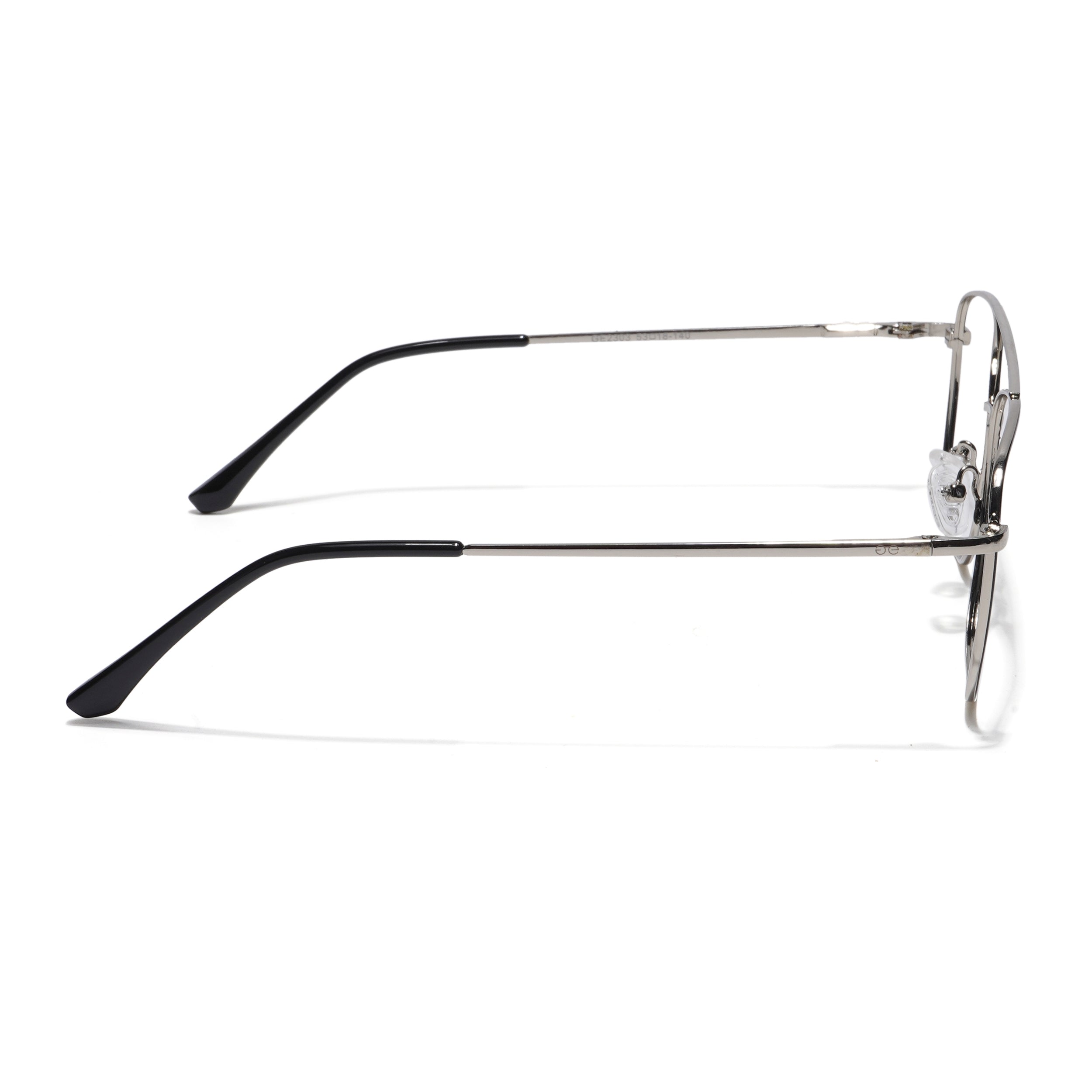 Thin Black & Silver Wayfarer Eyeglasses for Men & Women (2303GE1802-C3)