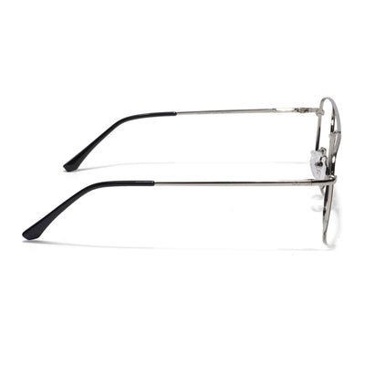 Thin Black & Silver Wayfarer Eyeglasses for Men & Women (2303GE1802-C3)