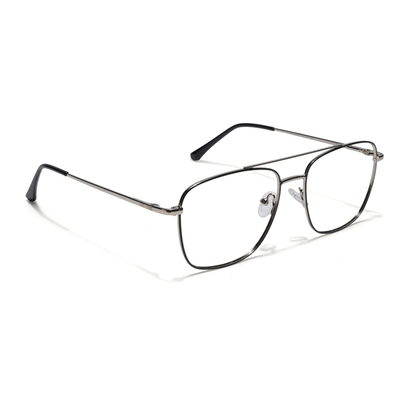 Goeye Black & Silver Wayfarer Eyeglasses for Men & Women (2303GE1802-C3)