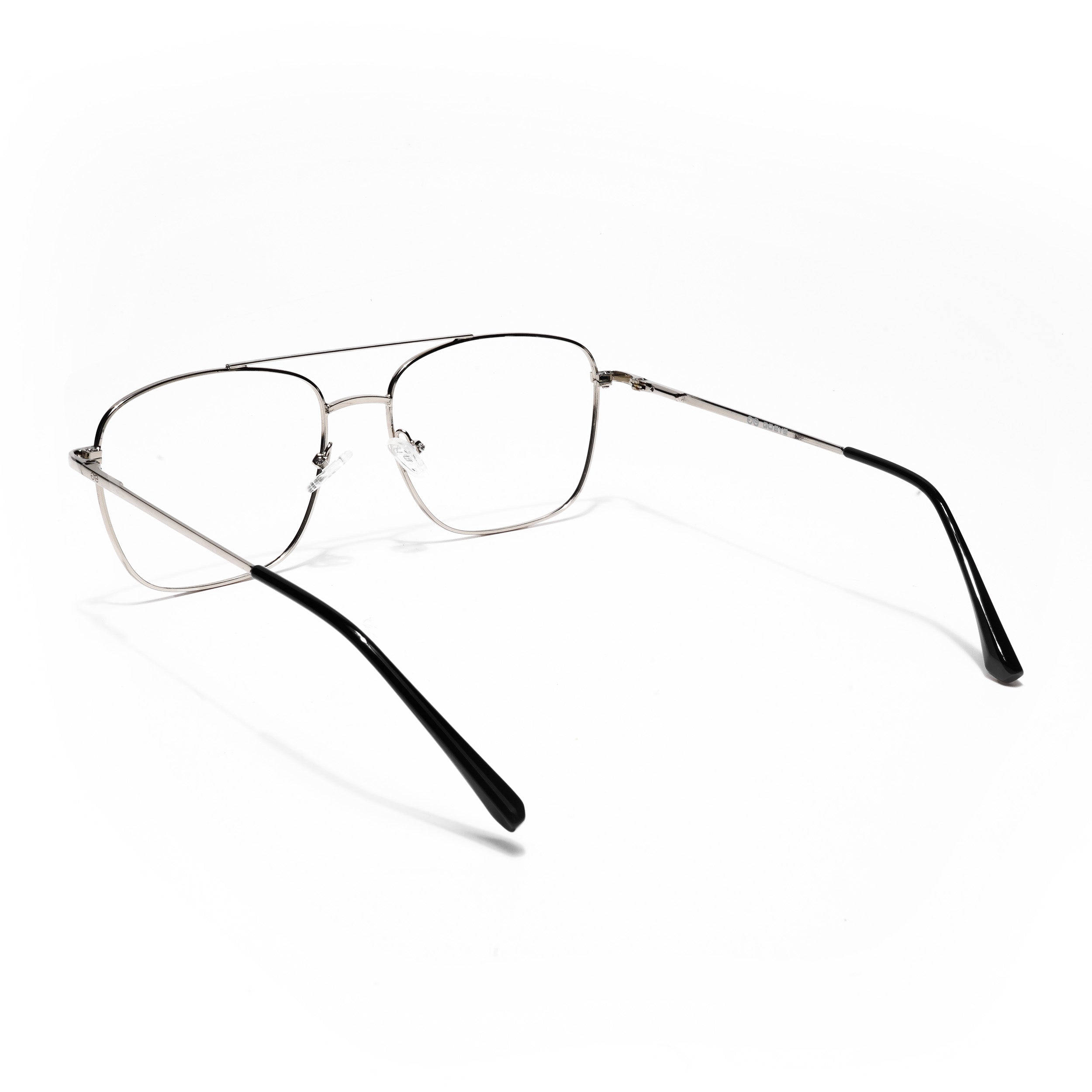 Thin Black & Silver Wayfarer Eyeglasses for Men & Women (2303GE1802-C3)