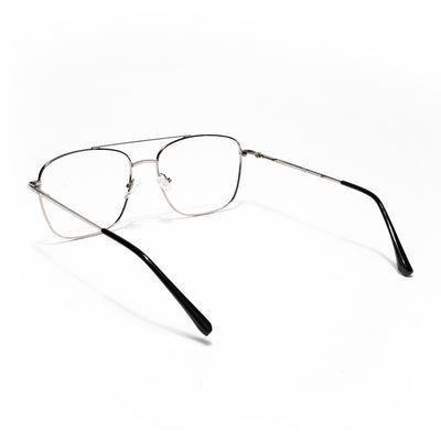 Thin Black & Silver Wayfarer Eyeglasses for Men & Women (2303GE1802-C3)