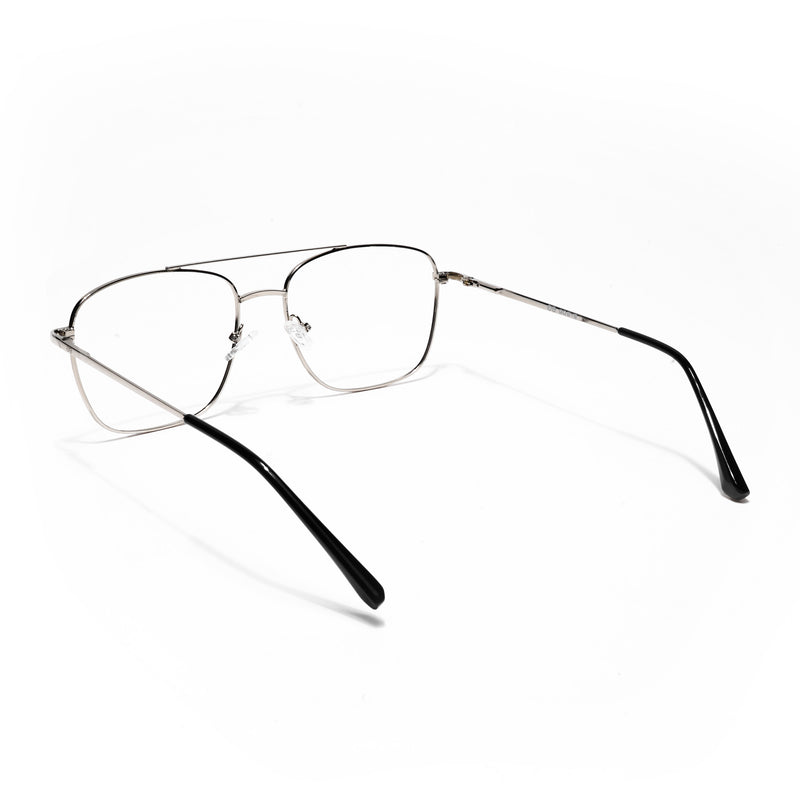 Goeye Thin Black & Silver Wayfarer Eyeglasses for Men & Women (2303GE1802-C3)