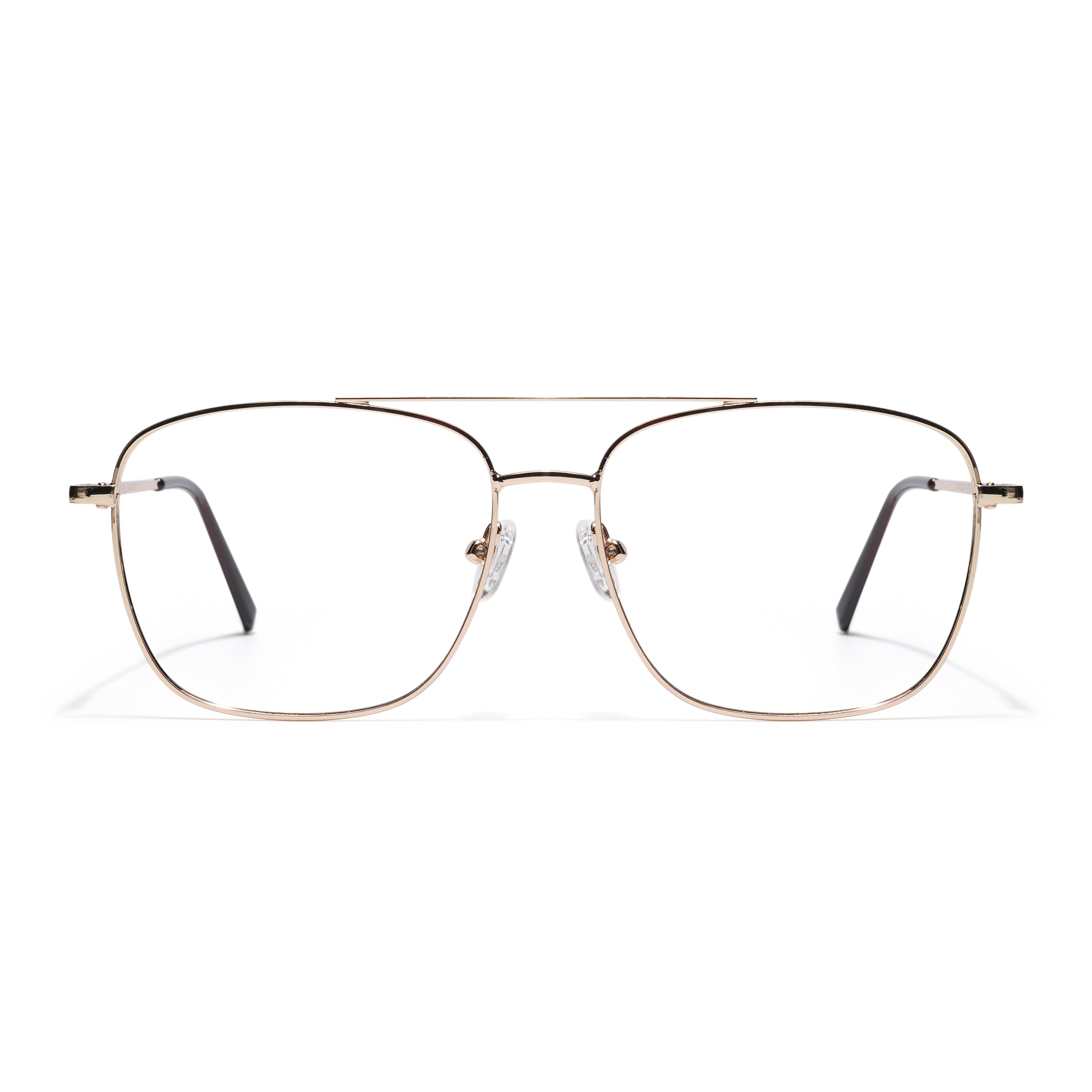 Thin Golden Wayfarer Eyeglasses for Men & Women (2303GE1803-C4)
