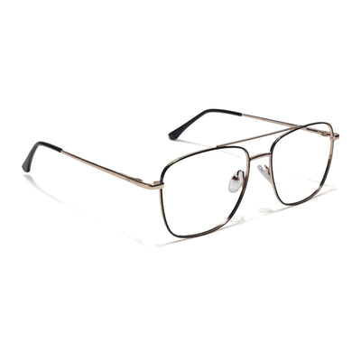 Goeye Thin Black & Golden Wayfarer Eyeglasses for Men & Women (2303GE1804-C5)