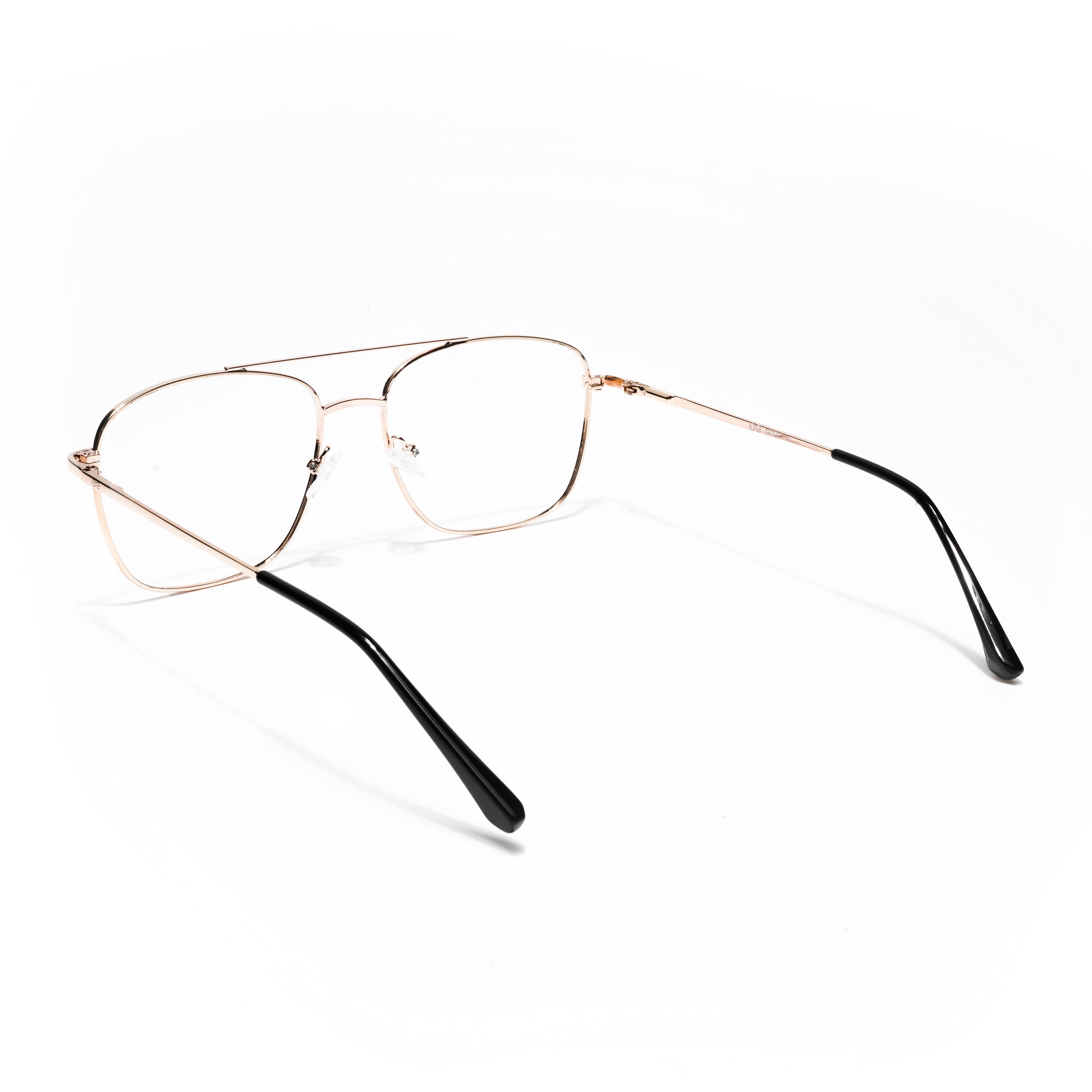 Thin Black & Golden Wayfarer Eyeglasses for Men & Women (2303GE1804-C5)