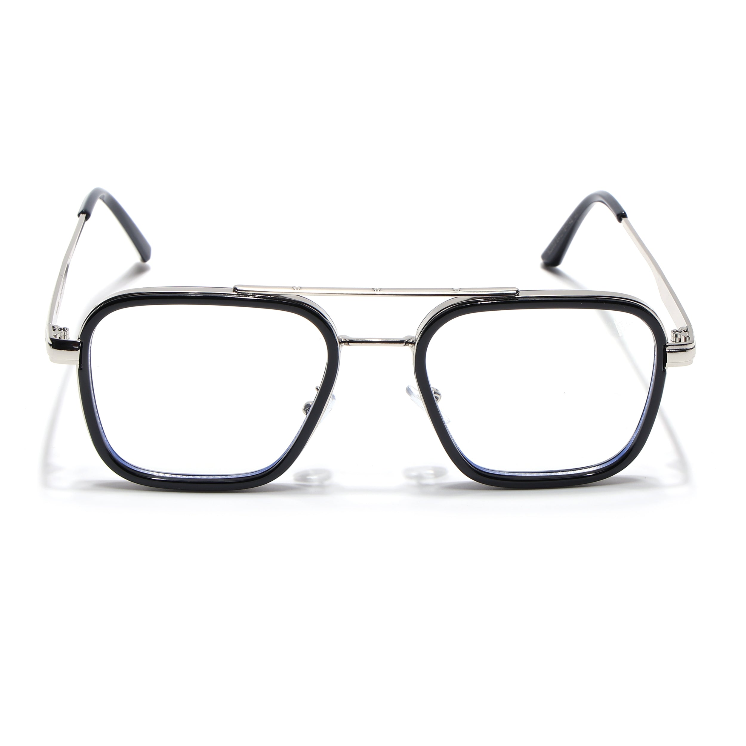 Voyage Maverick Silver & Black Wayfarer Eyeglasses for Men & Women (2363MG5079-C1)