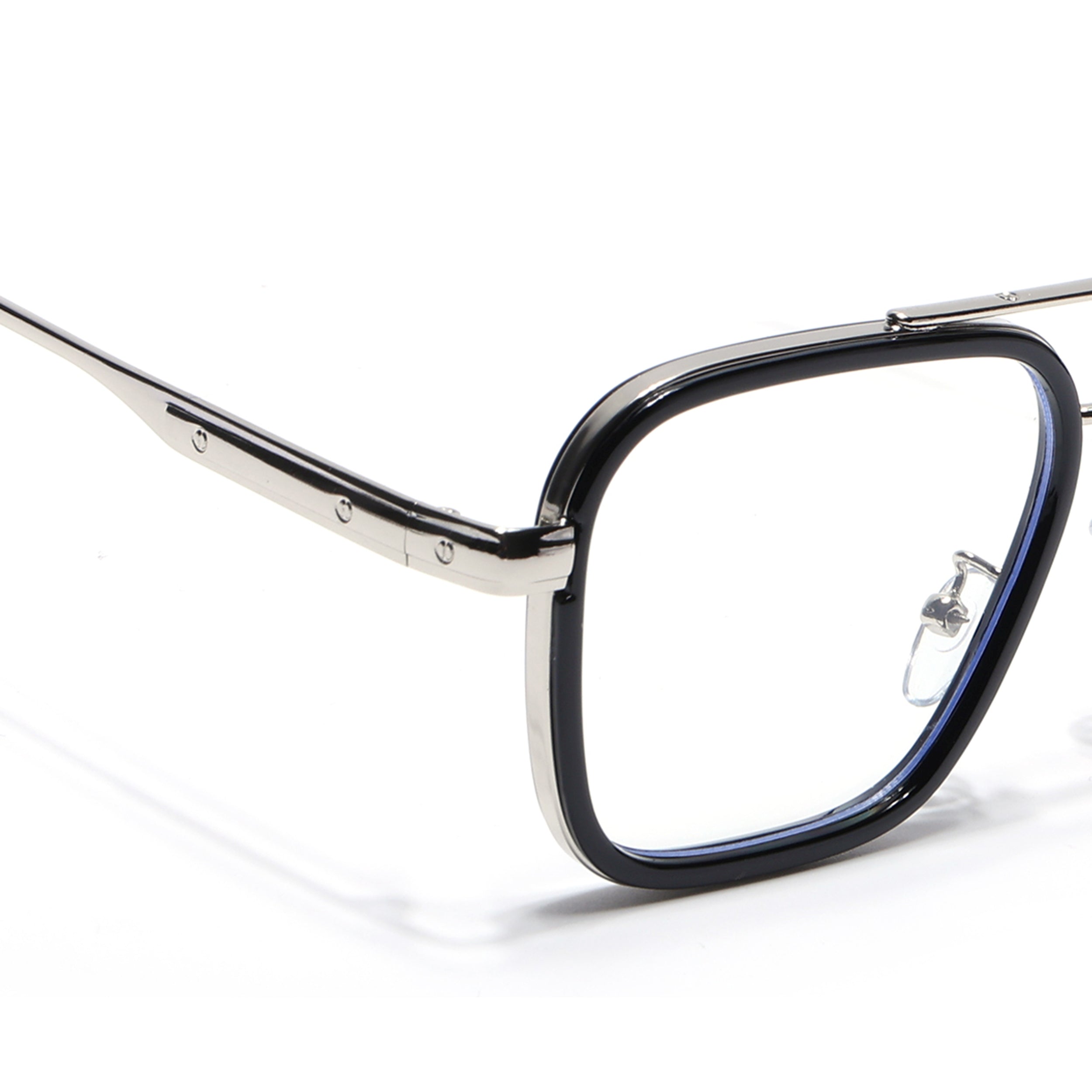 Voyage Maverick Silver & Black Wayfarer Eyeglasses for Men & Women (2363MG5079-C1)