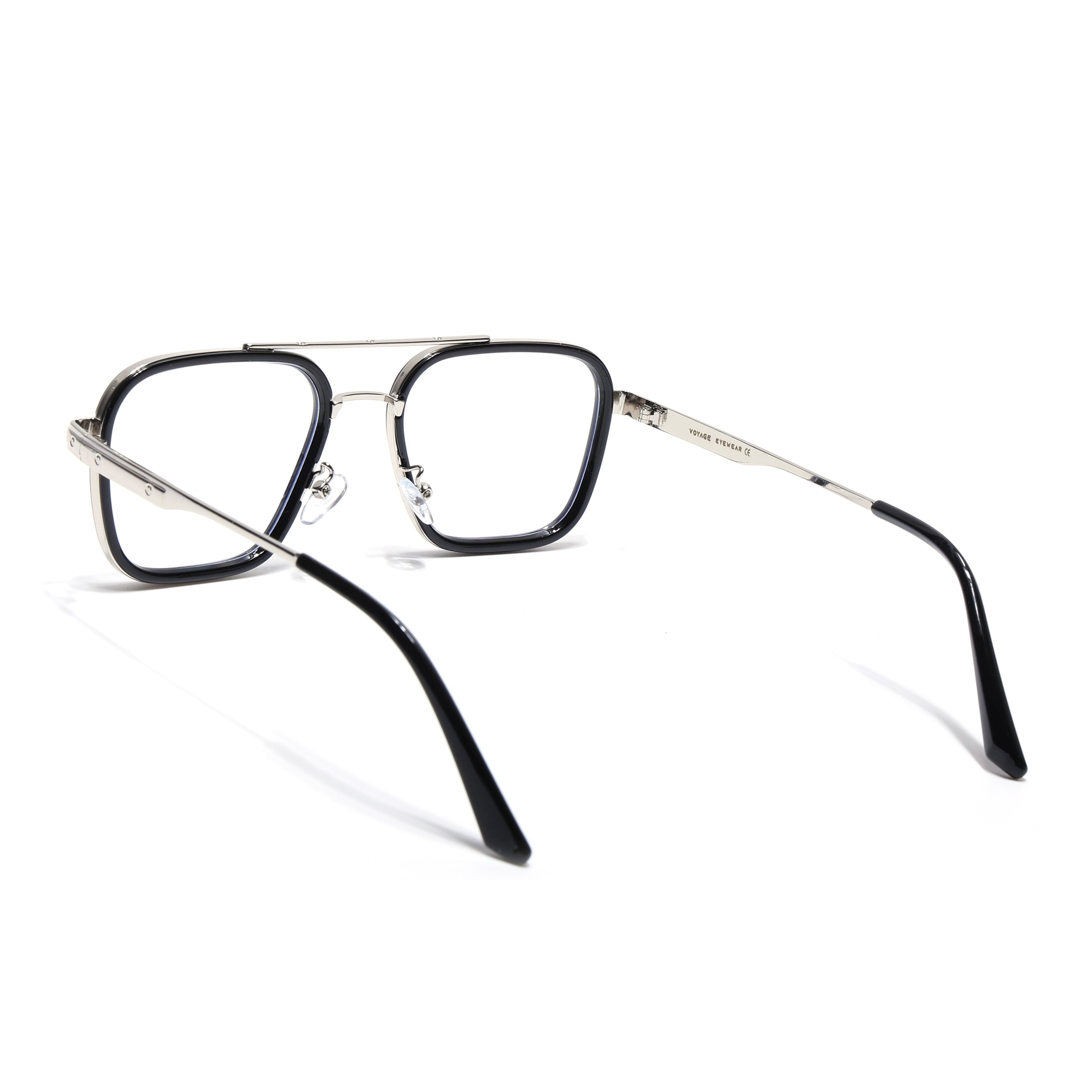 Voyage Maverick Silver & Black Wayfarer Eyeglasses for Men & Women (2363MG5079-C1)