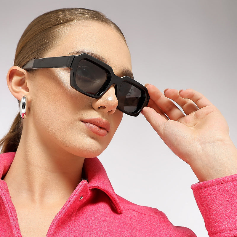 ONYX - Black & Cream Square Sunglasses I (2434CL890)