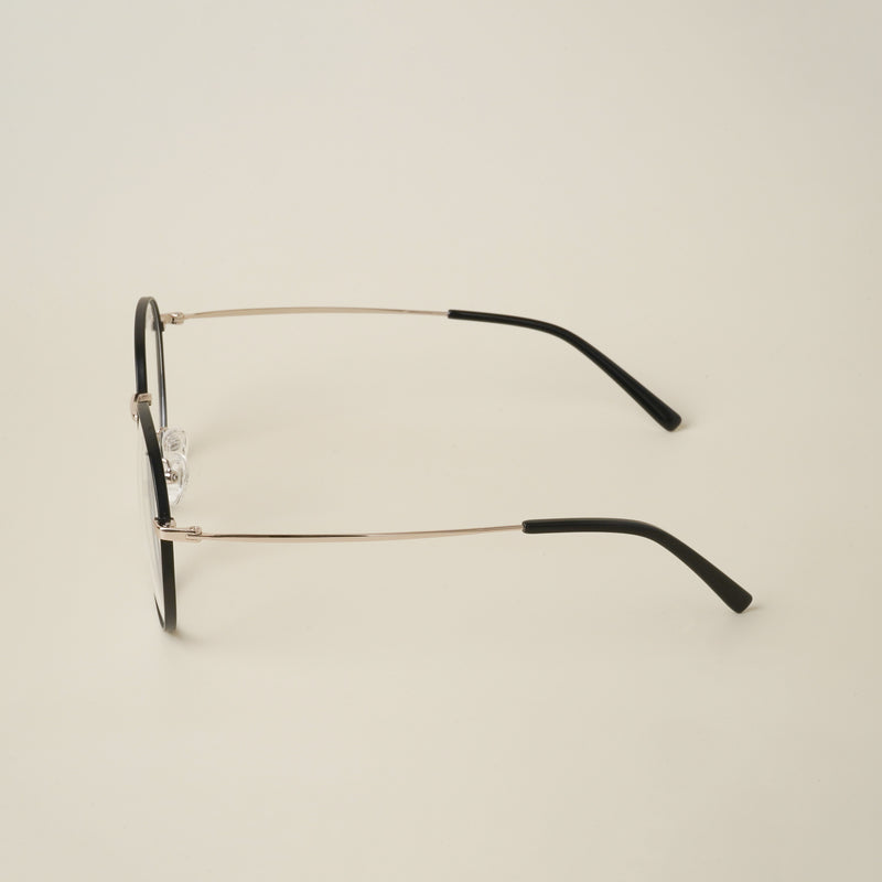 Voyage Black Round Eyeglasses for Men & Women (YC82047MG4619-C1)