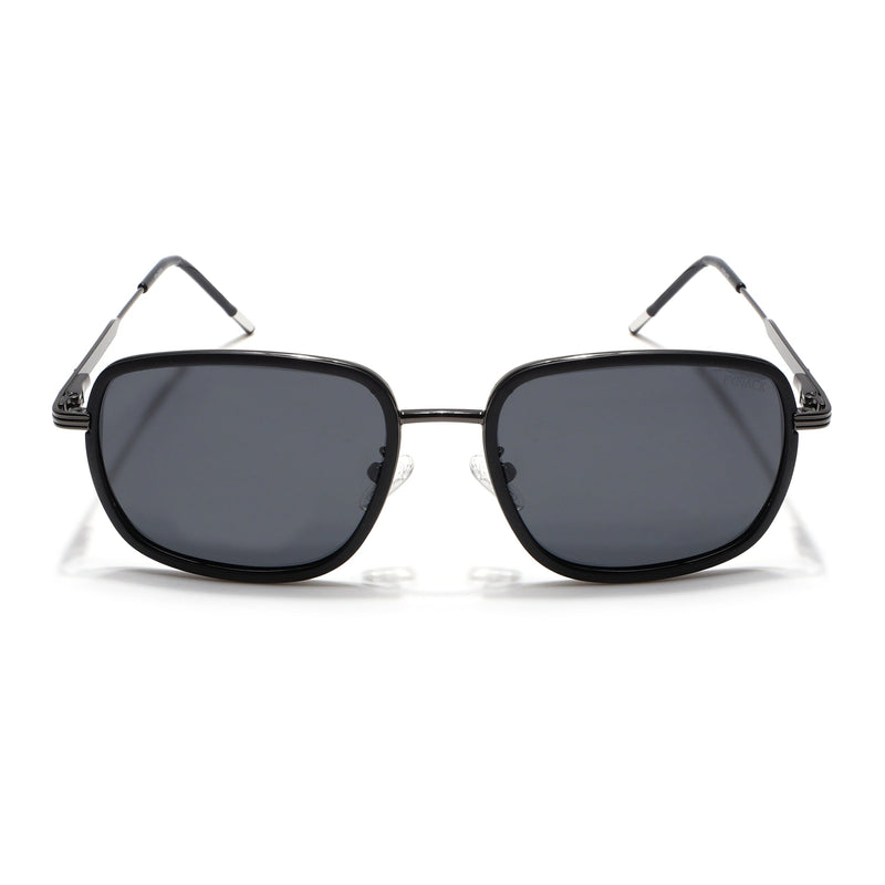 Eyejack Aura Black & Grey Square Polarized Sunglasses for Men & Women (2501PCL1461)