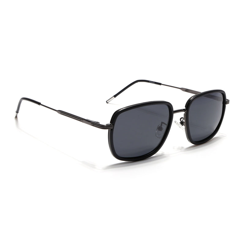 Eyejack Aura Black & Grey Square Polarized Sunglasses for Men & Women (2501PCL1461)