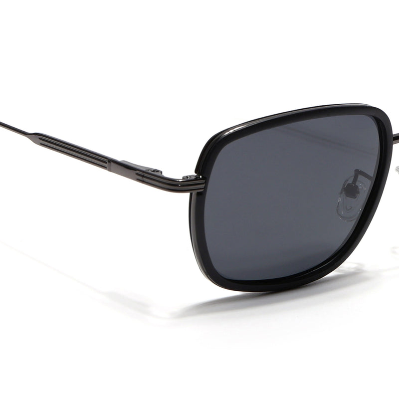 Eyejack Aura Black & Grey Square Polarized Sunglasses for Men & Women (2501PCL1461)