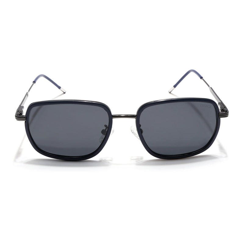 Eyejack Aura Blue & Grey Square Polarized Sunglasses for Men & Women (2501PCL1462)