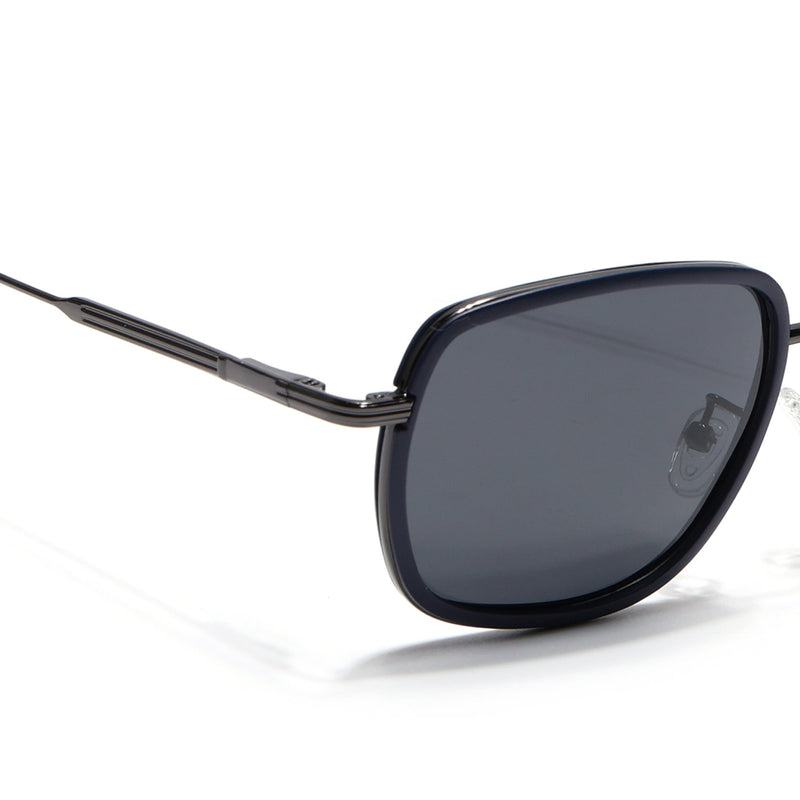Eyejack Aura Blue & Grey Square Polarized Sunglasses for Men & Women (2501PCL1462)
