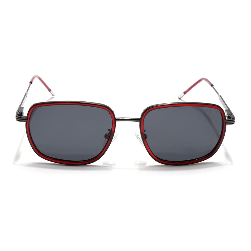 Eyejack Aura Red & Grey Square Polarized Sunglasses for Men & Women (2501PCL1463)