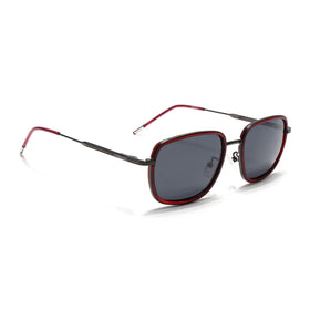 Eyejack Aura Red & Grey Square Polarized Sunglasses for Men & Women (2501PCL1463)