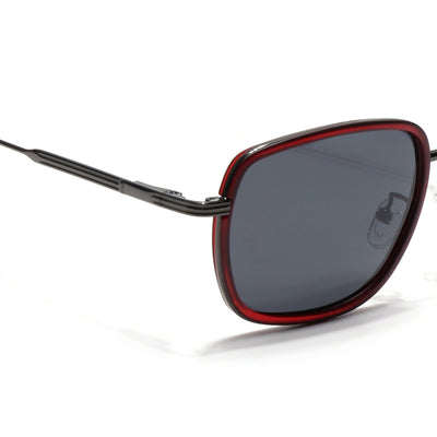 Eyejack Aura Red & Grey Square Polarized Sunglasses for Men & Women (2501PCL1463)