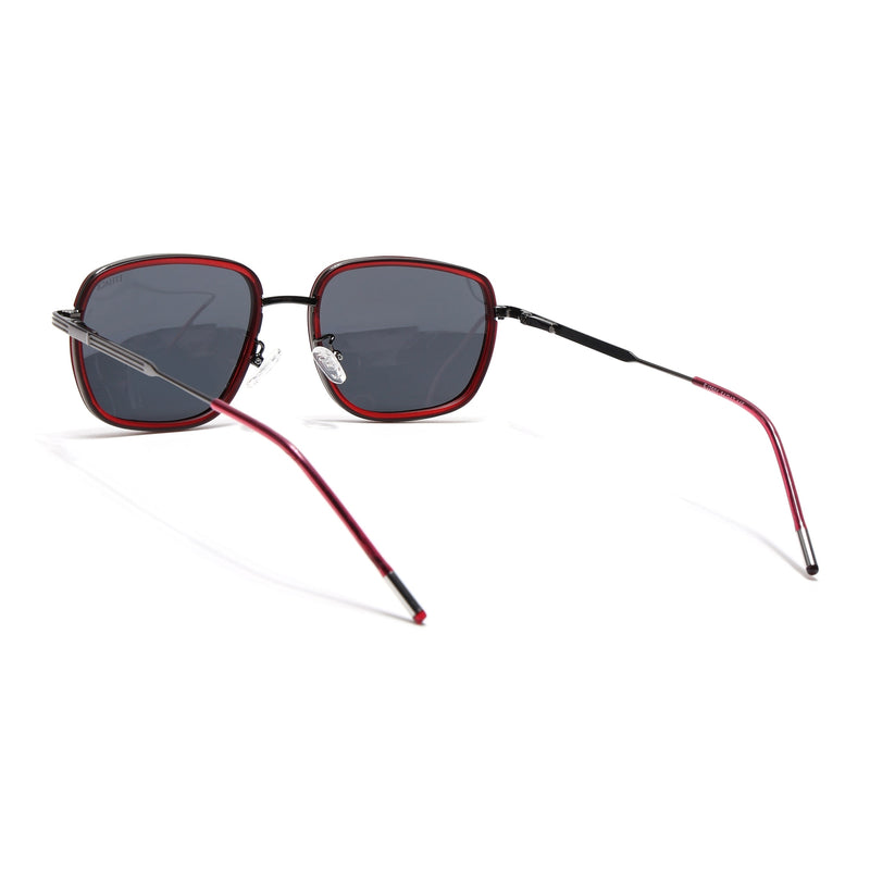 Eyejack Aura Red & Grey Square Polarized Sunglasses for Men & Women (2501PCL1463)