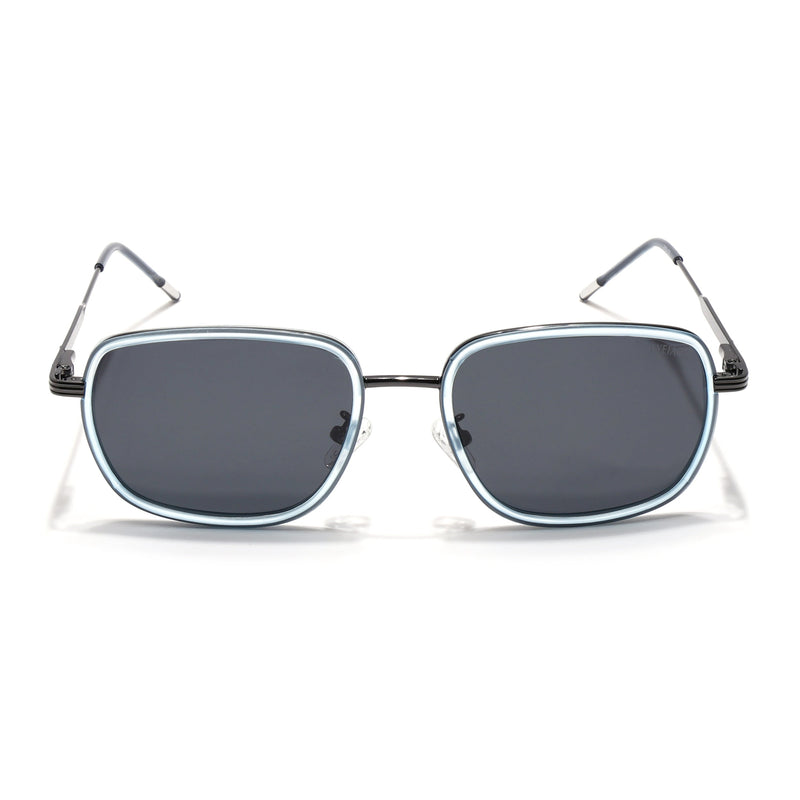 Eyejack Aura Sky Blue & Grey Square Polarized Sunglasses for Men & Women (2501PCL1464)
