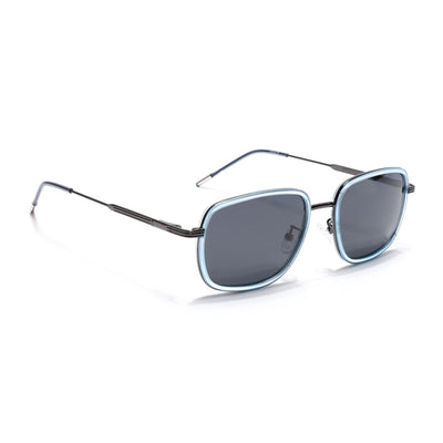 Eyejack Aura Sky Blue & Grey Square Polarized Sunglasses for Men & Women (2501PCL1464)