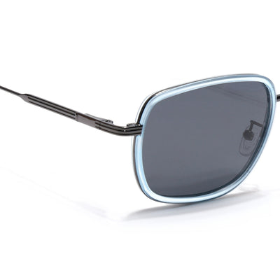 Eyejack Aura Sky Blue & Grey Square Polarized Sunglasses for Men & Women (2501PCL1464)