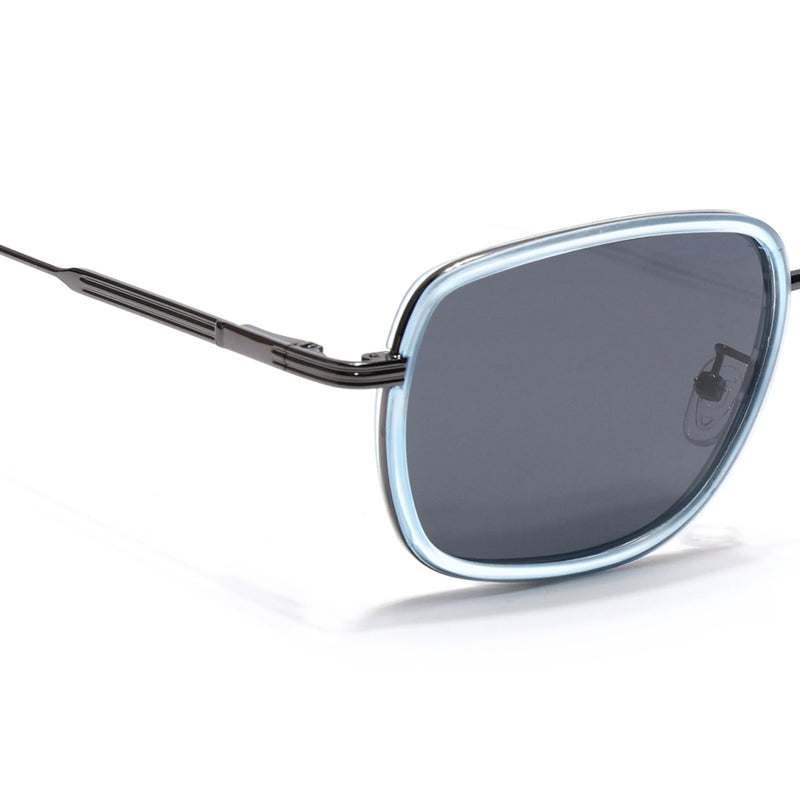 Eyejack Aura Sky Blue & Grey Square Polarized Sunglasses for Men & Women (2501PCL1464)