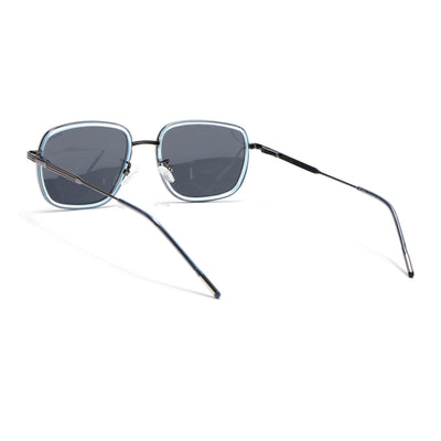 Eyejack Aura Sky Blue & Grey Square Polarized Sunglasses for Men & Women (2501PCL1464)