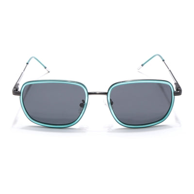Eyejack Aura Sea Green & Grey Square Polarized Sunglasses for Men & Women (2501PCL1465)