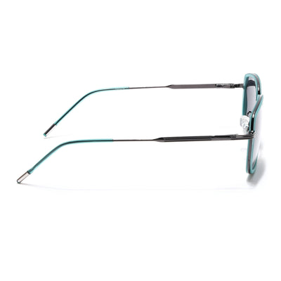 Eyejack Aura Sea Green & Grey Square Polarized Sunglasses for Men & Women (2501PCL1465)