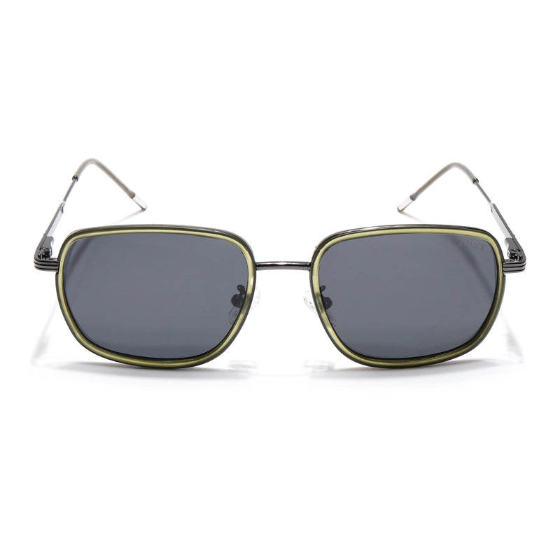Eyejack Aura Green & Grey Square Polarized Sunglasses for Men & Women (2501PCL1466)