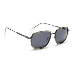 Eyejack Aura Green & Grey Square Polarized Sunglasses for Men & Women (2501PCL1466)