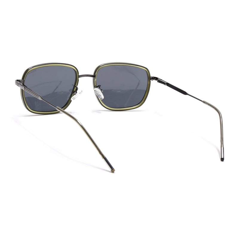 Eyejack Aura Green & Grey Square Polarized Sunglasses for Men & Women (2501PCL1466)