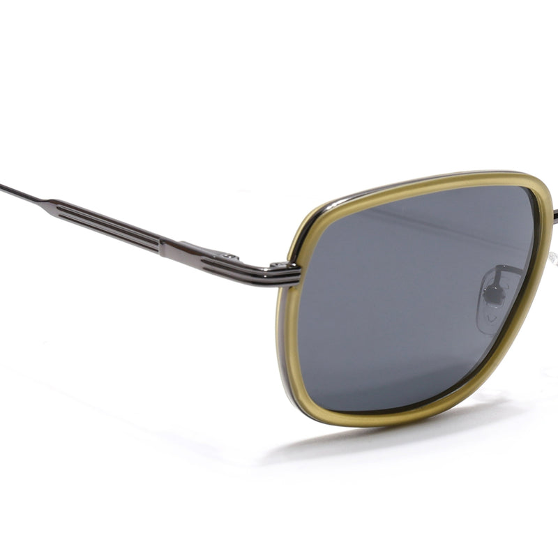 Eyejack Aura Light Green & Grey Square Polarized Sunglasses for Men & Women (2501PCL1467)