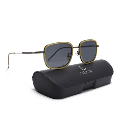 Eyejack Aura Light Green & Grey Square Polarized Sunglasses for Men & Women (2501PCL1467)