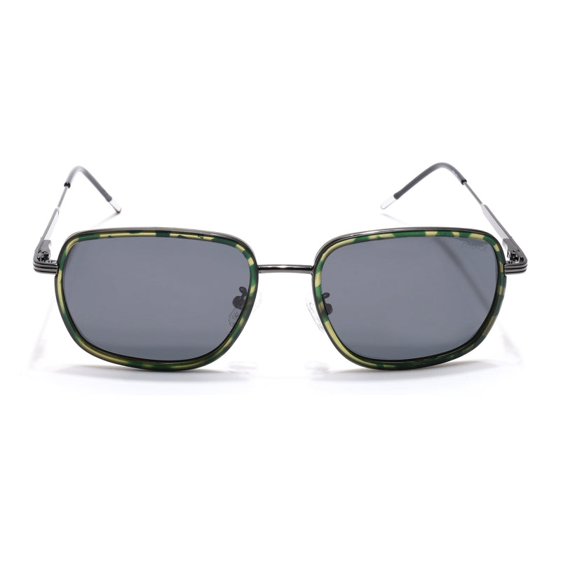 Eyejack Aura Olive & Grey Square Polarized Sunglasses for Men & Women (2501PCL1468)