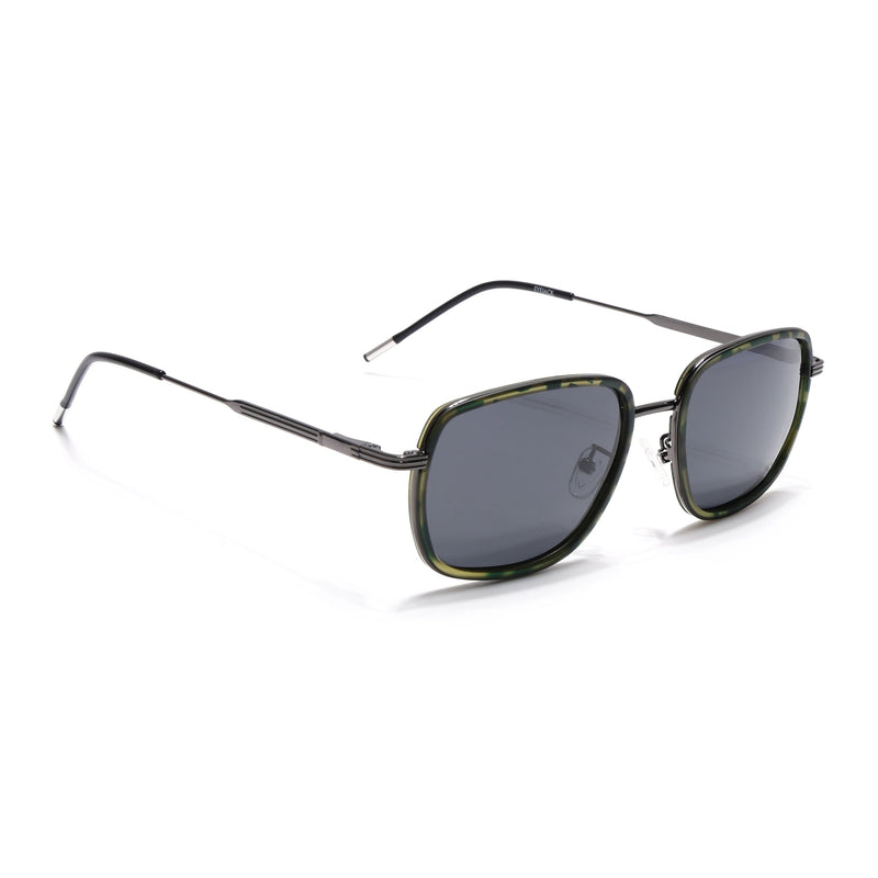 Eyejack Aura Olive & Grey Square Polarized Sunglasses for Men & Women (2501PCL1468)