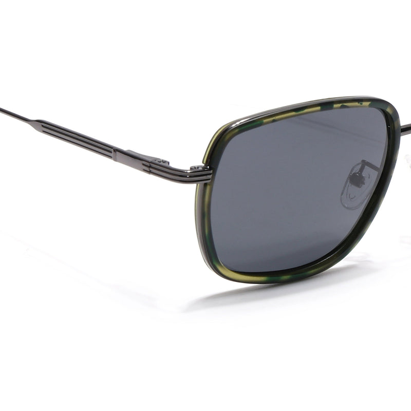 Eyejack Aura Olive & Grey Square Polarized Sunglasses for Men & Women (2501PCL1468)