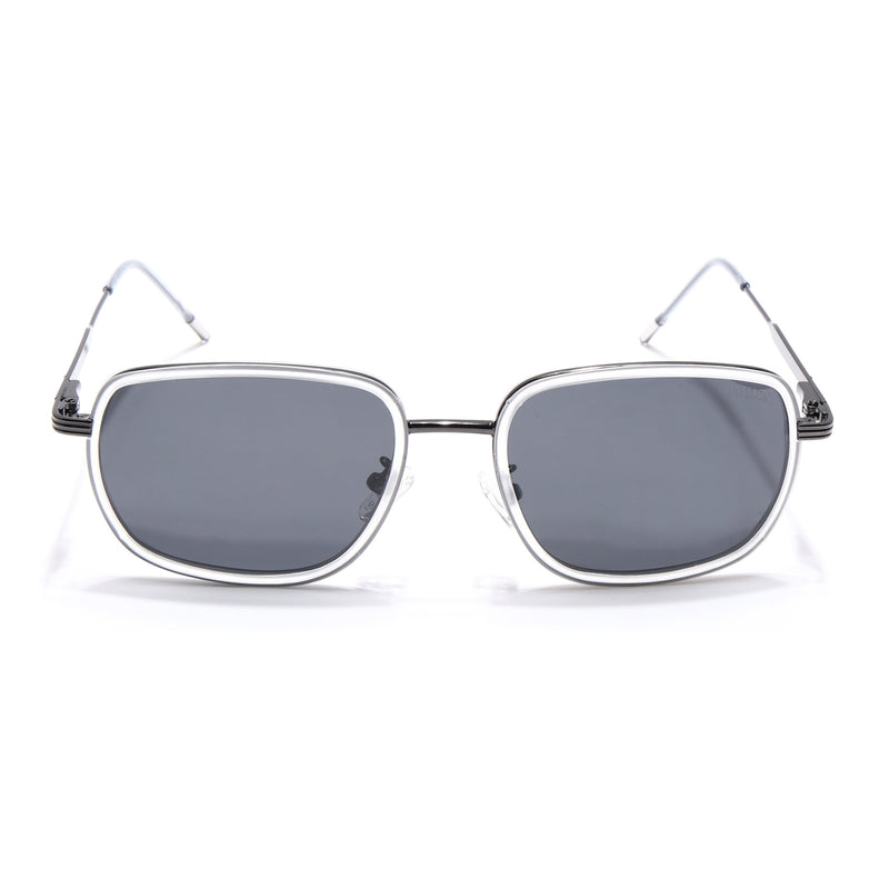 Eyejack Aura Transparent & Grey Square Polarized Sunglasses for Men & Women (2501PCL1469)