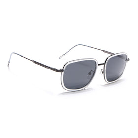 Eyejack Aura Transparent & Grey Square Polarized Sunglasses for Men & Women (2501PCL1469)